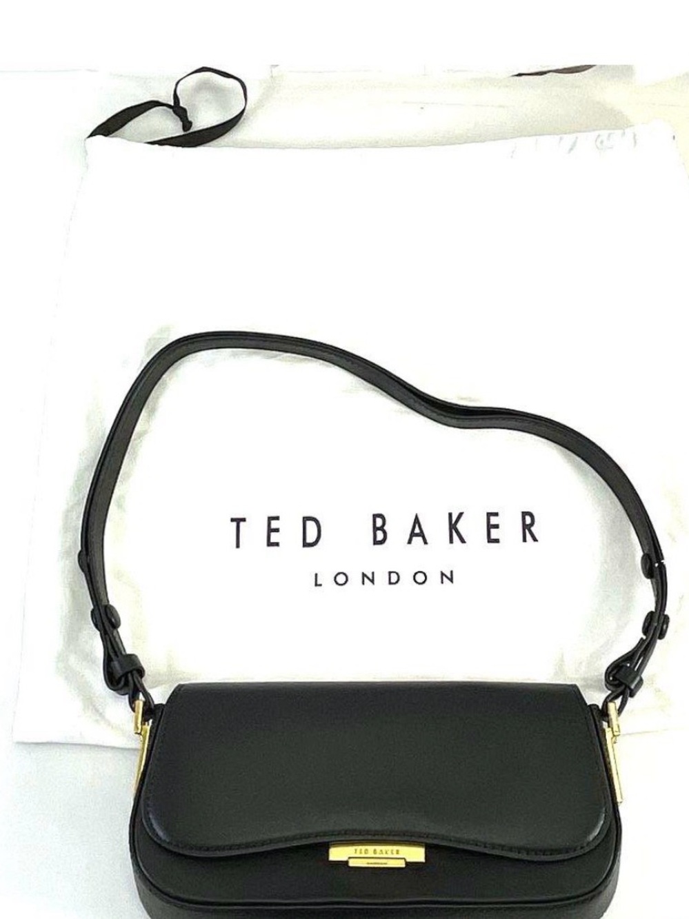 Ted Baker London Black Shoulder Bag with Gold Accents